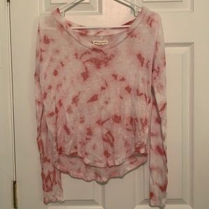 Pink and white tie dye long sleeve shirt from Aeropostale